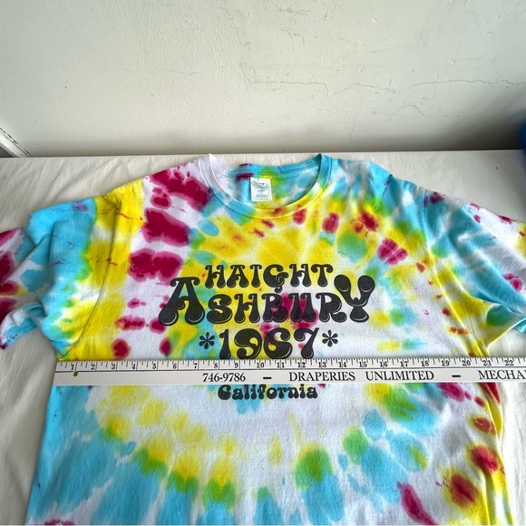 Port & Co Tie Dye Haight Ashbury Graphic T-Shirt Tee - Picture 9 of 10